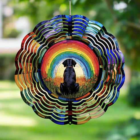 Labrador Black Rainbow Wind Spinner